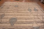 Top of Large Size Geometric Tribal Diamond Pattern Neutral Color Modern Area Rug 11815 by Nazmiyal Antique Rugs