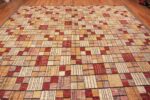 Top of Large Geometric Warm Colors Modern Area Rug 11760 by Nazmiyal Antique Rugs