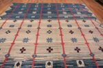 Top of Geometric Large Size Mid Century Modern Swedish Design Contemporary Area Rug 11707 by Nazmiyal Antique Rugs