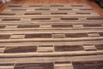 Top of Large Modern Contemporary Flat Woven Brown Geometric Kilim Area Rug 11838 by Nazmiyal Antique Rugs
