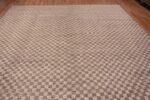 Top of Decorative Light Neutral Earthy Grey Color Large Size Geometric Checkerboard Design Modern Area Rug 11726 by Nazmiyal Antique Rugs