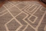 Top of Large Size Grey Color Flatweave Tribal Geometric Modern Kilim Rug #11822 by Nazmiyal Antique Rugs