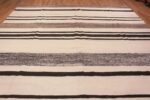 Top of Large Size Neutral Color White Black Modern Flatweave Kilim Rug #11733 by Nazmiyal Rugs