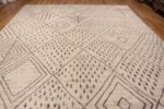 Top of Large Tribal Geometric Moroccan Berber Bani Ourain Design Area Rug 11761 by Nazmiyal Antique Rugs