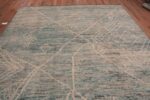 Top of Light Blue Color Abstract Tribal Geometric Design Modern Area Rug 11571 by Nazmiyal Antique Rugs