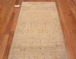 Top of Light Cream Color Background Rustic Tribal Geometric Design Modern Hallway Runner Rug 11013 by Nazmiyal Antique Rugs