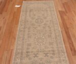 Top of Light Neutral Grey Color Khotan Design Modern Hallway Runner Rug 11205 by Nazmiyal Antique rugs