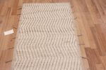 Top of Light Neutral Wavy Geometric Chevron Design Runner Rug 11138 by Nazmiyal Antique Rugs