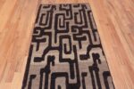 Top of Modern Contemporary Bold Graphic Black And Grey Runner Rug 11179 by Nazmiyal Antique Rugs