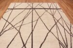 Top of Decorative and Artistic Modern Contemporary Ivory Color Geometric Design Room Size Area Rug 11486 by Nazmiyal Antique Rugs