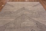 Top of Modern Cream Brown Geometric Art Deco Inspired Design Contemporary Area Rug 11453 by Nazmiyal Antique Rugs