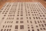 Top of Modern Cream Brown Tribal Geometric Room Size Area Rug 11682 by Nazmiyal Antique Rugs