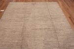 Top of A Modern Decorative Cream Color Artistic Room Size Contemporary Area Rug 11348 by Nazmiyal Antique Rugs