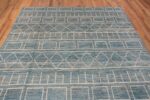 Top of Modern Geometric Light Sky blue Background Tribal Contemporary Area Rug 11340 by Nazmiyal Antique Rugs