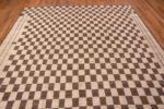 Top of Modern Moroccan Inspired Brown Cream Checkerboard Design Area Rug 11454 by Nazmiyal Antique Rugs