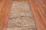 Top of Neutral Earthy Brown Color Abstract Abrash pattern Modern Hallway Runner Rug 11123 by Nazmiyal Antique rugs