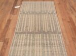 Top of Neutral Color Tribal Geometric Design Modern Hallway Runner Rug 11064 by Nazmiyal Antique Rugs