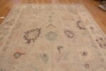 Top of Neutral Decorative Soft Pastel Color Room Size Modern Turkish Oushak Design Rug 11671 by Nazmiyal Antique Rugs
