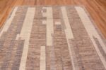 Top of Neutral Earthy Brown Grey Cream Geometric Contemporary Modern Area Rug 11409 by Nazmiyal Antique Rugs