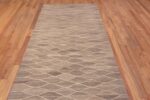 Top of Neutral Earthy Color Long and Narrow Size Modern Hallway Flatweave Runner Kilim Rug 11003 by Nazmiyal Antique Rugs