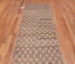Top of Neutral Earthy Color Tribal Geometric Design Modern Hallway Runner Abrash Rug 11089 by Nazmiyal Antique Rugs