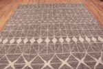 Top of Room Size Neutral Gray and Cream Color Tribal Design Modern Area Rug #11569 by Nazmiyal Antique Rugs