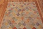 Top of Rustic Colorful Geometric Diamond Design Contemporary Modern Area Rug 11221 by Nazmiyal Antique Rugs