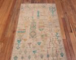 Top of Captivating And Artistic Pastel Color Contemporary Modern Rustic Tribal Geometric Design Hallway Runner Rug 11039 by Nazmiyal Antique Rugs