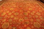 Top of Jaw Dropping Rustic Red Oversized Large Scale Allover Design Antique Indian Agra Rug 71251 by Nazmiyal Antique Rugs
