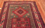Top of Small Green Tribal Antique Double Niche Caucasian Kazak Islamic Prayer Design Area Rug 72560 by Nazmiyal Antique Rugs