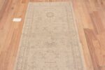 Top of Soft Neutral Light Grey Khotan Design Hallway Runner Rug 11203 by Nazmiyal Antique Rugs