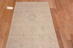 Top of Wonderfully Decorative and Calming Soft Pastel Ivory Cream Color Modern Turkish Oushak Design Runner Rug 11199 by Nazmiyal Antique Rugs