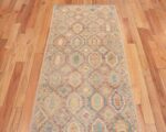 Top of Tribal Geometric Diamond Design Rustic Hallway Runner Rug 11012 by Nazmiyal Antique Rugs