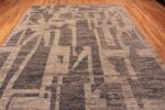 Top of An Impressively Artistic Tribal Geometric Neutral Earth Tone Grey Modern Contemporary Room Size Rug 11600 by Nazmiyal Antique Rugs