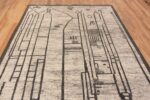 Top of A Facinating Artistic Tribal Geometric Design Cream and Charcoal Color Modern Room Size Rug 11305 Top of A Facinating Artistic Tribal Geometric Design Cream and Charcoal Color Modern Room Size Rug 11305 by Nazmiyal Antique Rugs