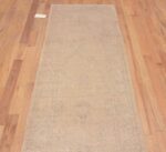 Top of Tribal Neutral Cream Color Turkish Oushak Design Modern Hallway Runner Rug 11210 by Nazmiyal Antique Rugs