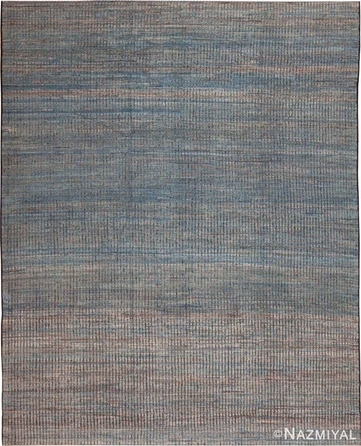 Blue Color Abstract Design Modern Room Size Contemporary Area Rug 11418 by Nazmiyal Antique Rugs