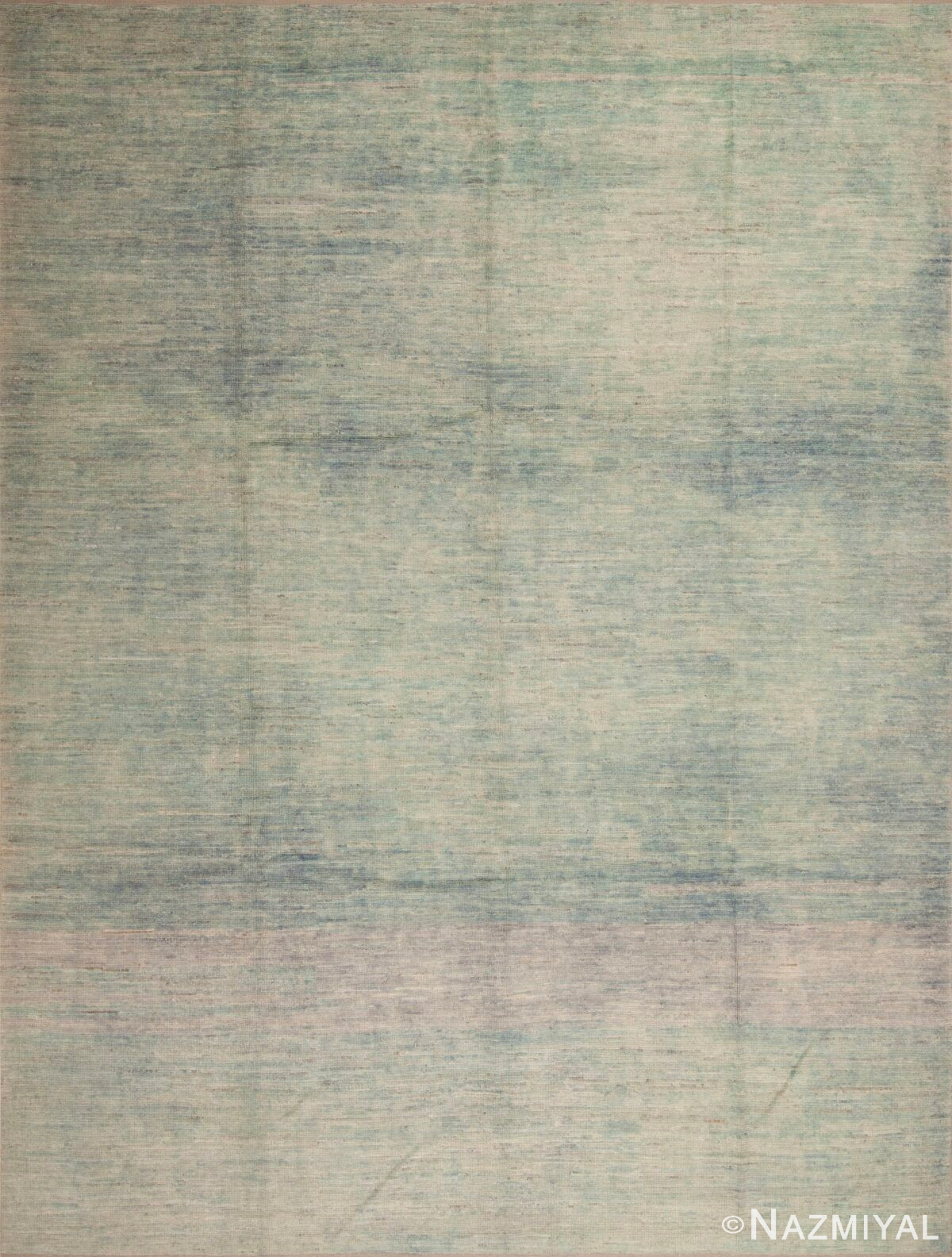 Blue Green Seafoam Color Artistic Abstract Modern Room Size Rug 11517 by Nazmiyal Antique Rugs