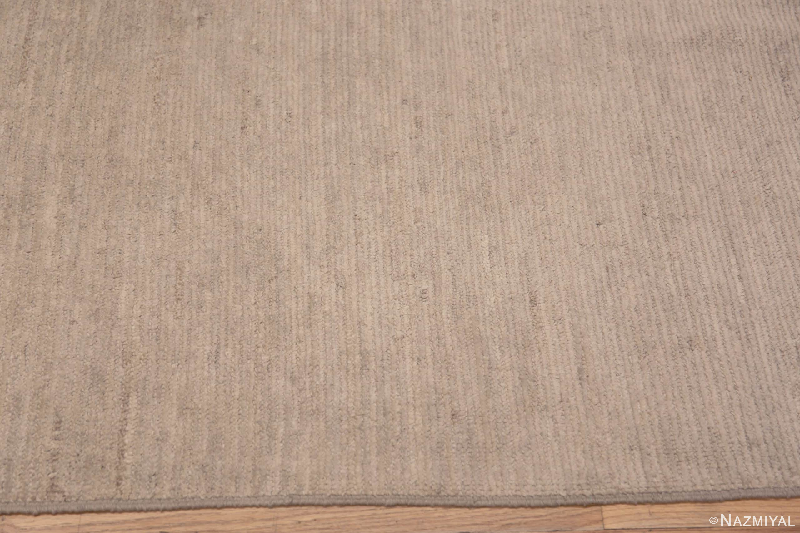 Border of Abstract Solid Minimalist Cream Color Modern Room Size Area Rug 11689 by Nazmiyal Antique Rugs