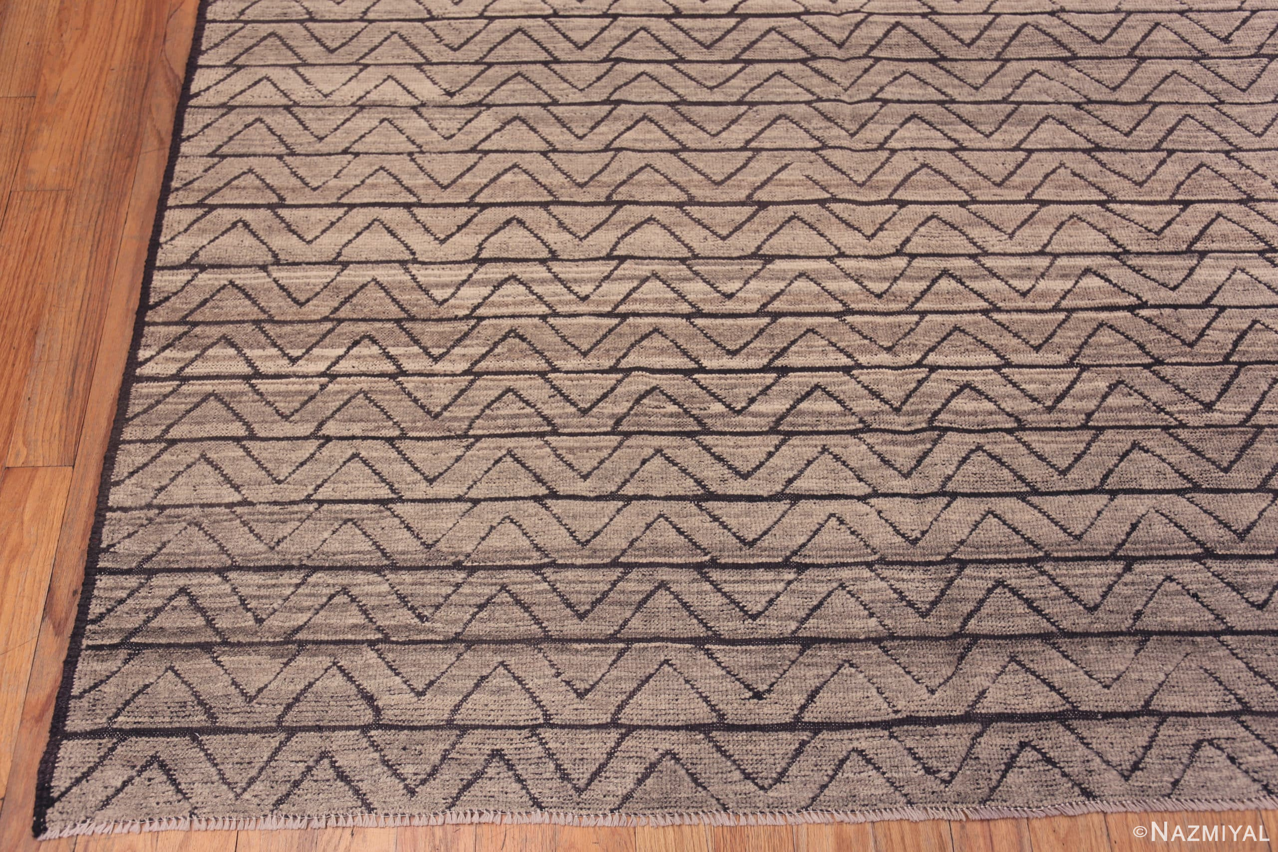 Corner of Allover Geometric Design Modern Contemporary Gray Color Area Rug 11412 by Nazmiyal Antique Rugs