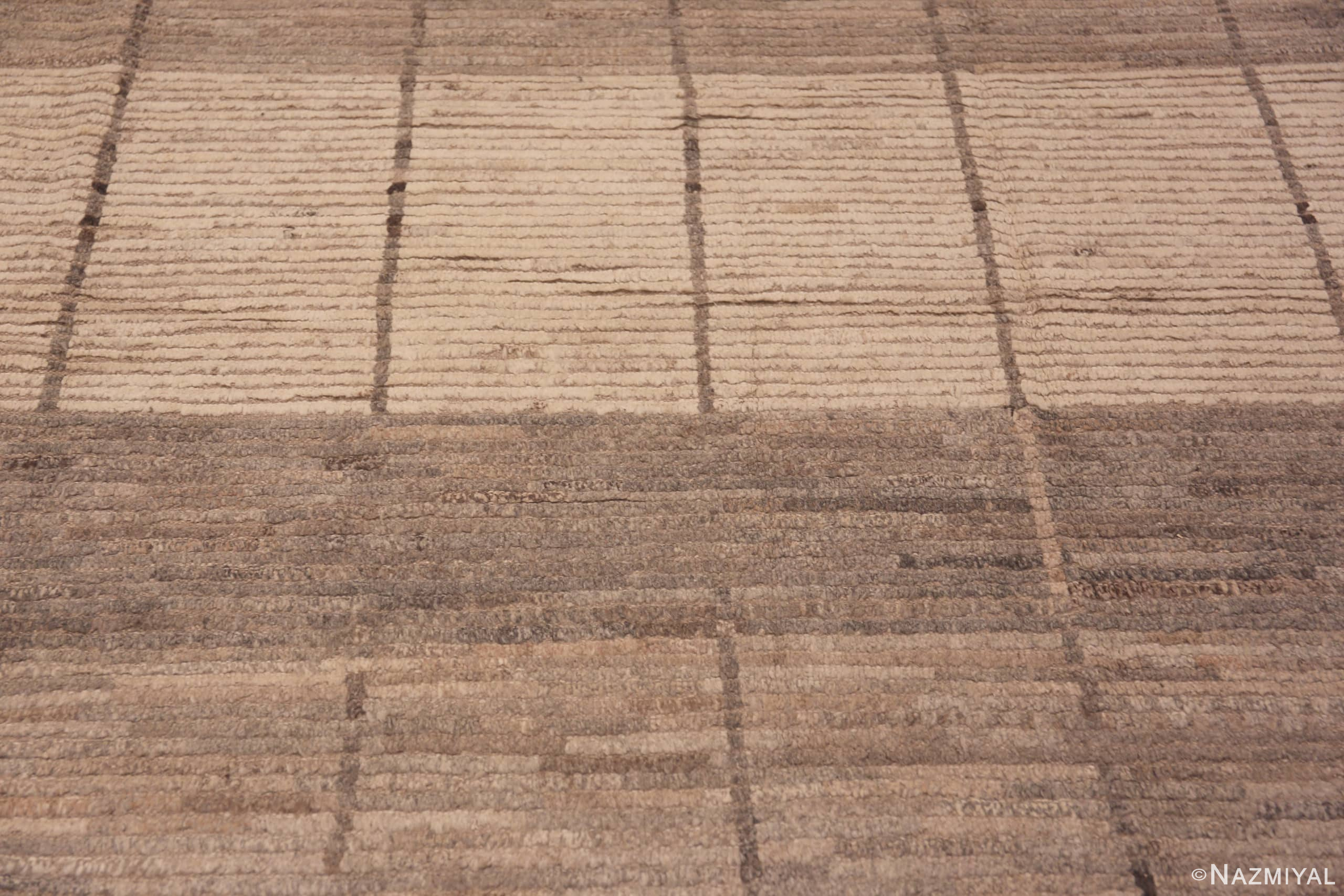 Details of Modern Minimalist Geometric Design Earthy Color Contemporary Room Size Area Rug #11606 by Nazmiyal Antique Rugs