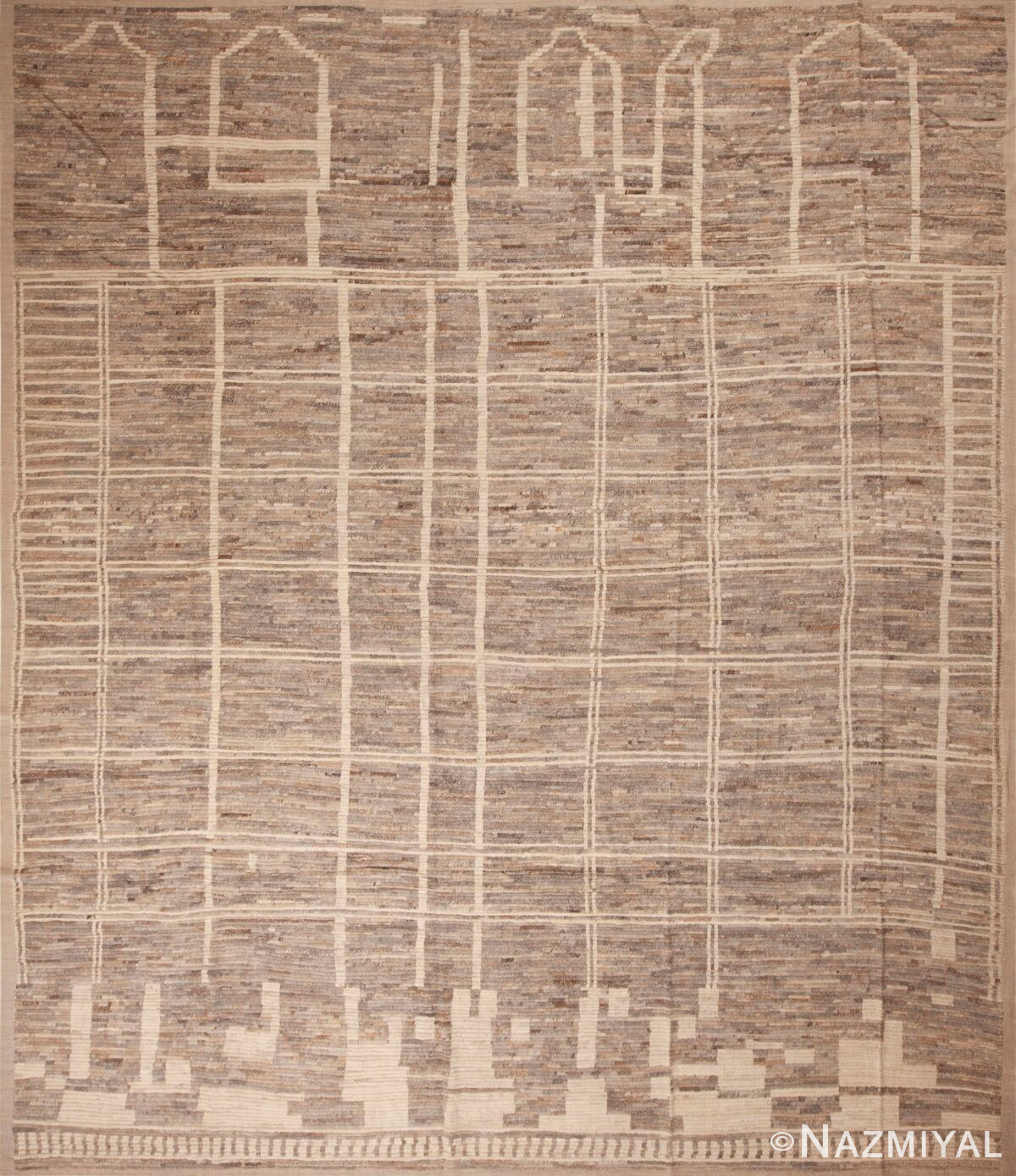 Beautiful Soft Decorative Large Size Earthy Grey Color Tribal Geometric Design Modern Contemporary Rug 11724 by Nazmiyal Antique Rugs
