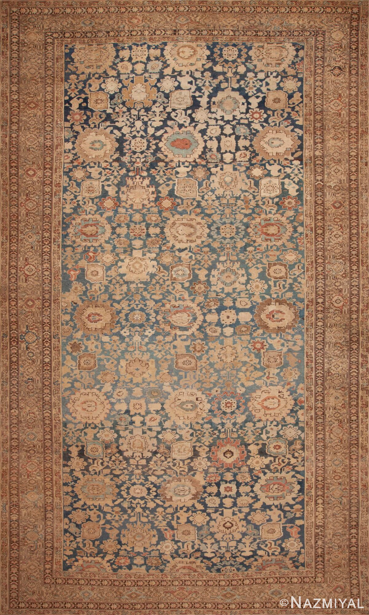 Beautifully Decorative Large Size Light Blue Background Tribal Antique Persian Malayer Rug 49530 From Nazmiyal Antique Rugs