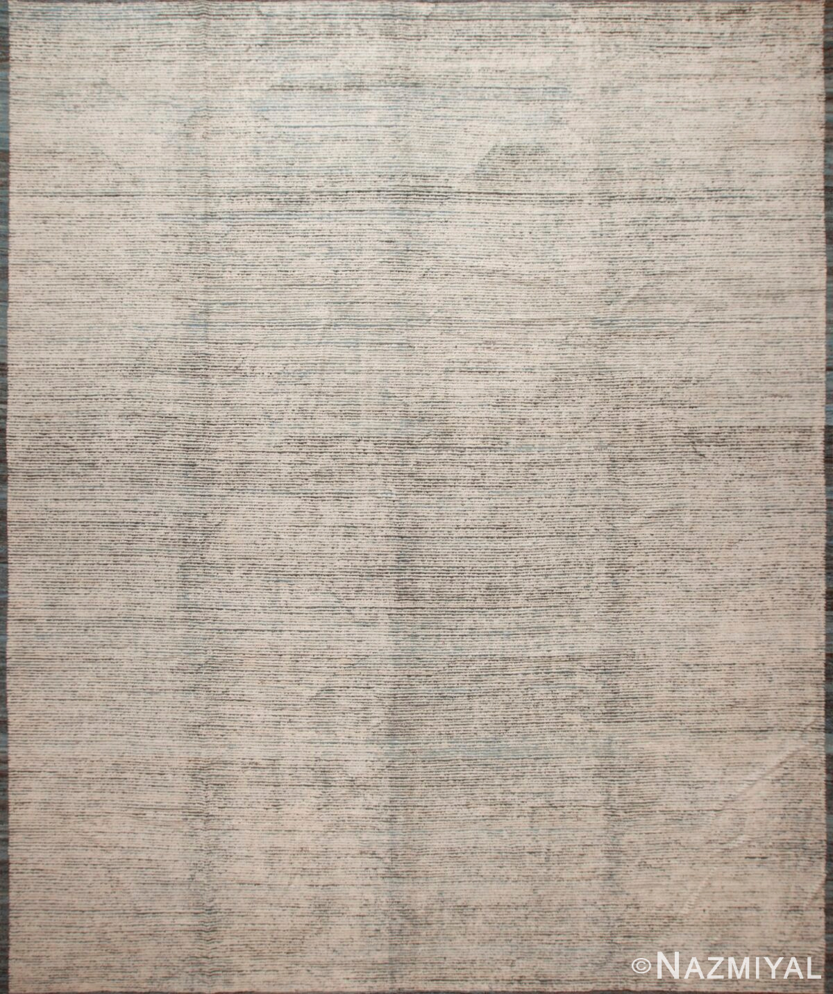 Decorative and Versatile Large Size Modern Solid Abstract Design Cream Color Wool Pile Area Rug 11744 by Nazmiyal Antique Rugs