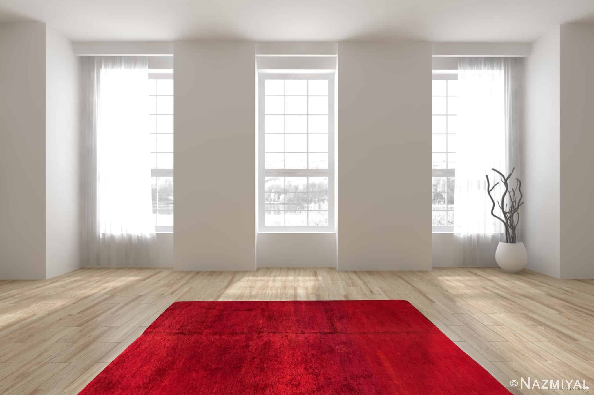 Living Room Vintage Moroccan Red Shag Berber Rug 49883 - Nazmiyal
