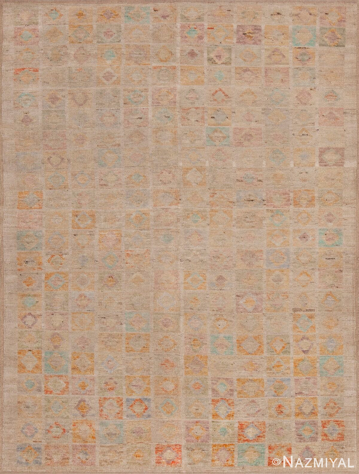 Modern Rustic Geometric Allover Grid Design Contemporary Area Rug 11222 by Nazmiyal Antique Rugs