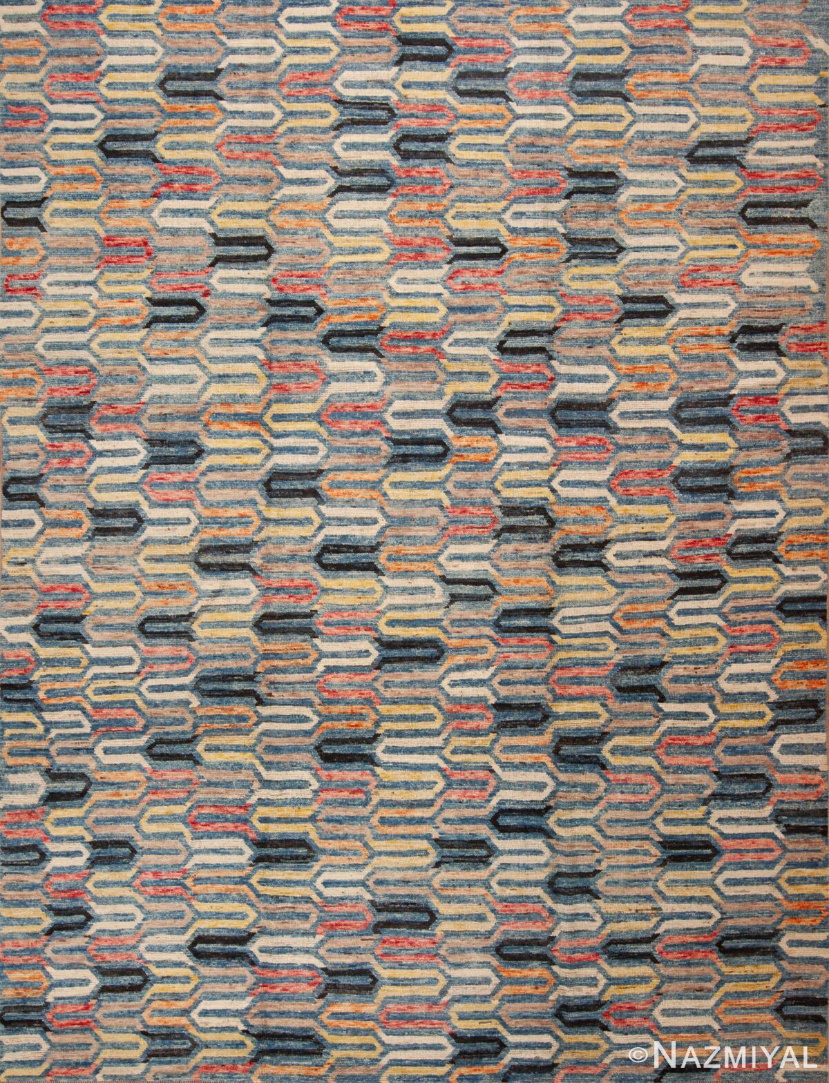 Richly Colored Artistic Geometric Pattern Modern Room Size Area Rug 11521 by Nazmiyal Antique Rugs