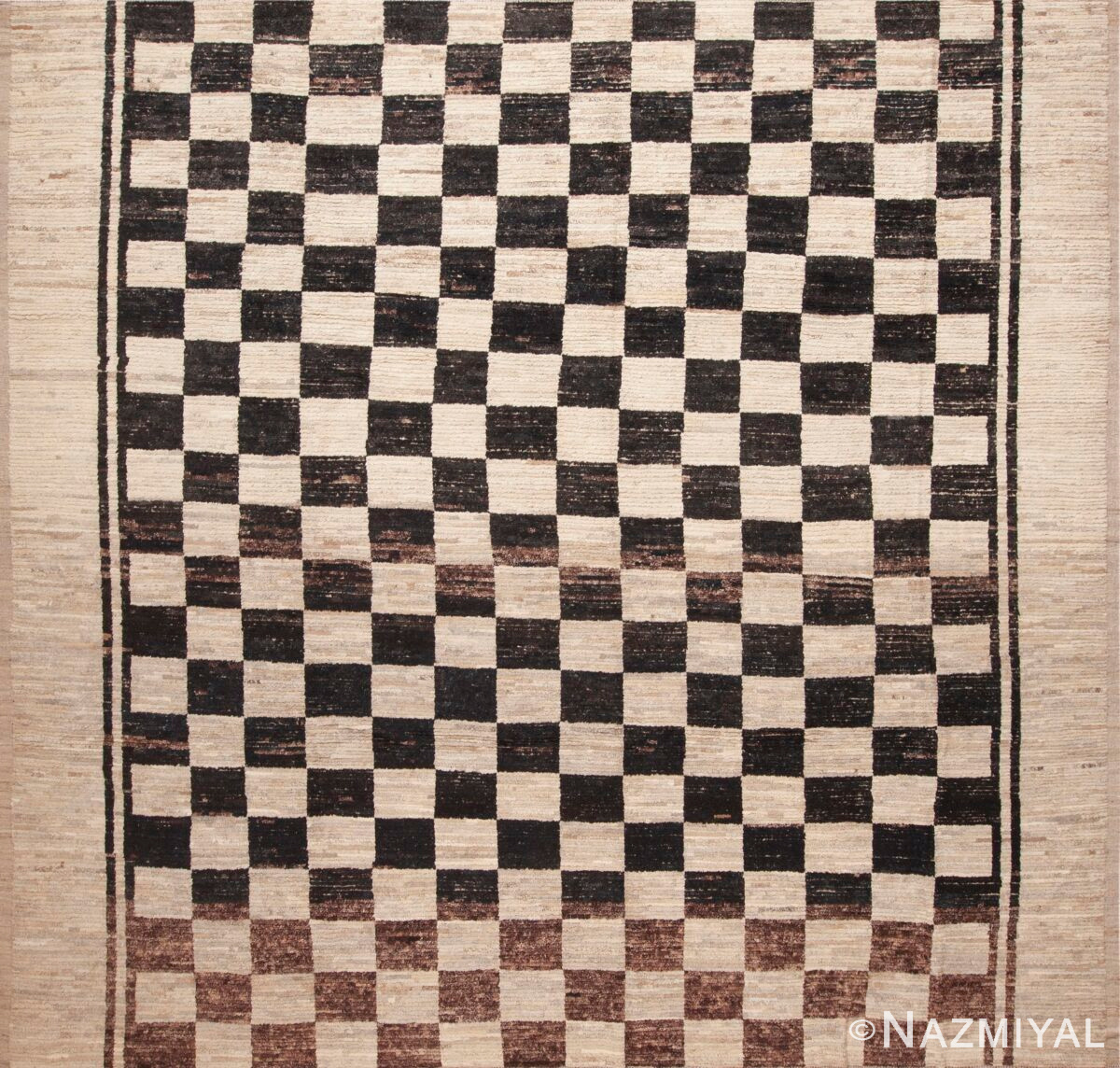 Square Room Size Tribal Geometric Checkerboard Pattern Modern Rug 11673 by Nazmiyal Antique Rugs
