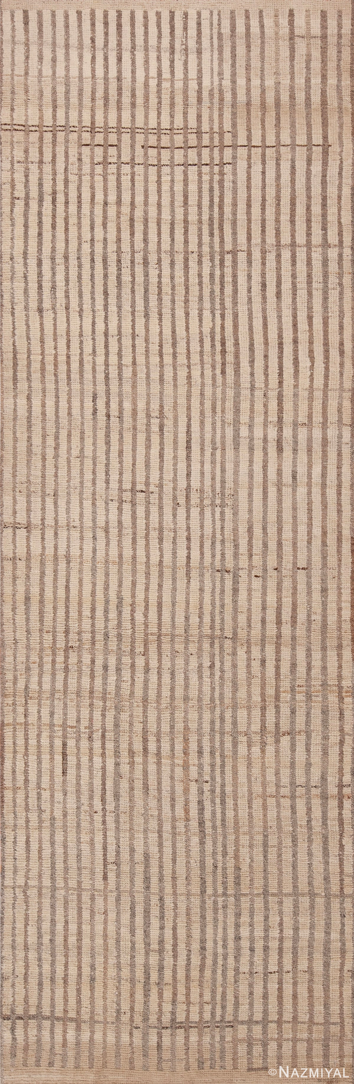 Cream Pattern Entry Rug Cream Color Geometric Stripped Modern Runner 11166 Nazmiyal