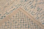 Weave of A Beautiful Abstract Cream Light Blue Large Size Geometric Design Modern Area Rug #11821 by Nazmiyal Rugs